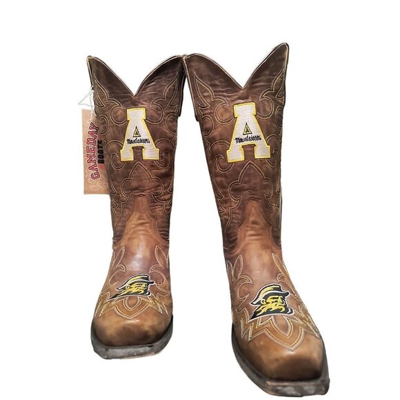 NCAA Appalachian State Mountaineers Embroidered Distressed Men's Gameday Boots - Picture 4 of 14
